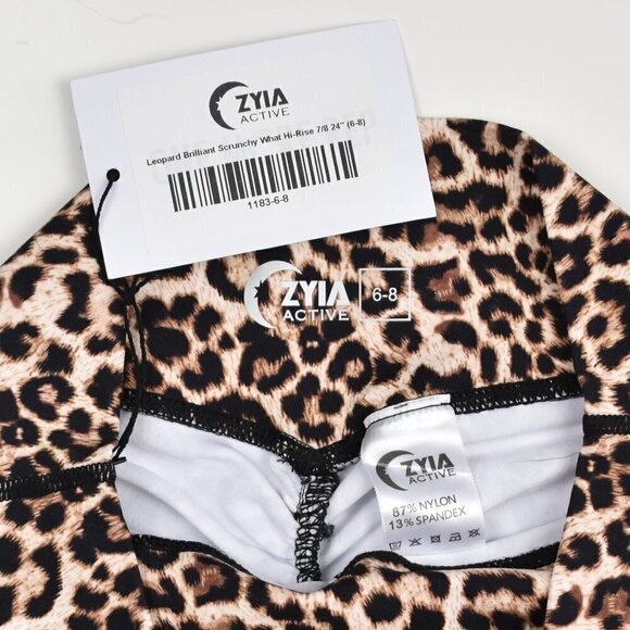 ZYIA Active Leopard Brilliant Scrunchy What Hi Rise 7/8 Legging NEW 6-8 - Picture 6 of 6